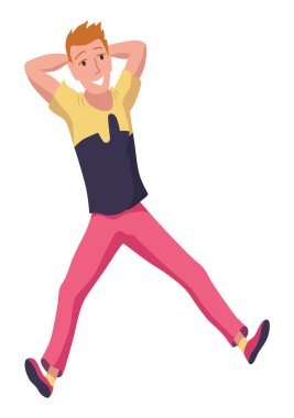 Çocuklar ikona atlıyor. Çocuk aktiviteleri tasarım elemanı. Kapalı ya da açık havada eğlence, fitness atlayışı. Akrobatik ve jimnastik egzersizleri. Vektör illüstrasyonu.