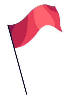 Kızıl Bayrak vektörü izole edildi. Parlak ipek kumaş. Spor konsepti. Bayrak tasarımı.