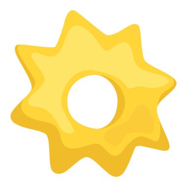 Makarna sembolü. Tatlı İtalyan buğday yiyeceği. Makarna karakter tasarımı. Menü dekoratif elemanı. Vektör yemek illüstrasyonu.