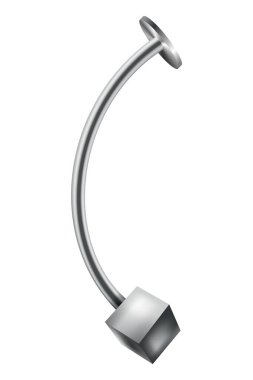 Delen mücevher ikonu. Vücut metalik aksesuarlar. Güzel dekorasyon, küpe. Modern şekil tasarımı. Beyaz arkaplanda vektör illüstrasyonu.