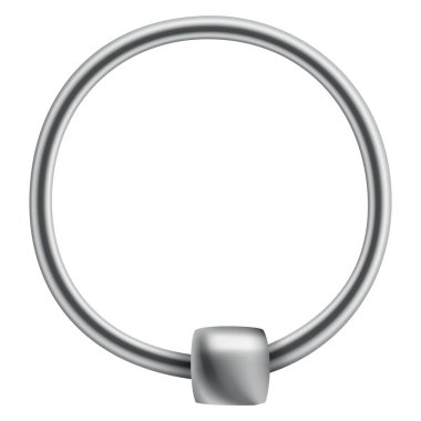 Delen mücevher ikonu. Vücut metalik aksesuarlar. Güzel dekorasyon, küpe. Modern şekil tasarımı. Beyaz arkaplanda vektör illüstrasyonu.