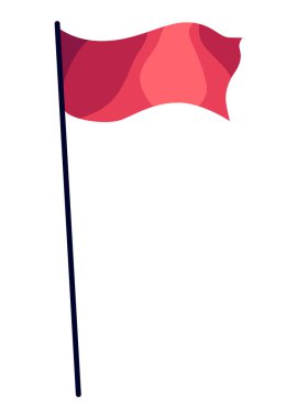 Kızıl Bayrak vektörü izole edildi. Parlak ipek kumaş. Spor konsepti. Bayrak tasarımı.