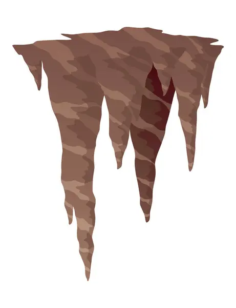Stalactite Icicle Shaped Hanging Mineral Formations Cave Nature Brown Limestone —  Vetores de Stock