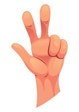 El hareketi işareti yumruğu, izole edilmiş ikon. Parmak sayma. İşaret dili. Gerçekçi insan eli, imzala. Vektör grafik tasarımı illüstrasyonu.