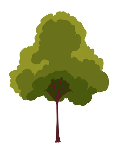 Grönt Träd Tecknad Stil Ikon Kan Använda Som Designelement — Stock vektor