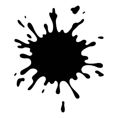 Boya lekesi. Yaratıcı izole fırça darbesi ya da leke. Mürekkep lekesi soyut şekil lekesi dokusu. Grunge tasarım ögesi.