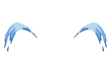 Cartoon tear drops icon. Sorrow cry streams, tear blob. Crying fluid, falling blue water drops. Isolated vector for sorrowful character weeping expression. Wet grief droplets.