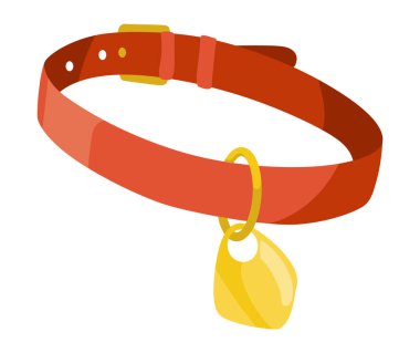 Köpek aksesuarı dükkânı ikonu. Köpek tasması. Petshop süpermarketi. Hayvan aksesuarı. Düz stil klip sanatında vektör illüstrasyonu.