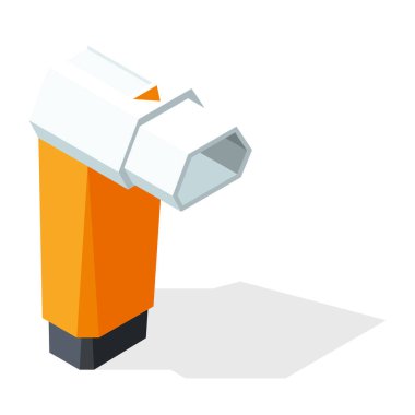 İlk yardım izometrik ikonu, tıbbi araç. İlaç üretimi. Tıbbi ekipman. İzometrik vektör illüstrasyonu.