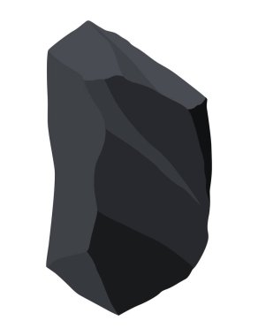 Kömür siyah mineral kaynakları. Fosil taşı parçaları. Çokgen şekilli. Grafit ya da kömürden siyah kaya taşı. Enerji kaynağı kömür simgesi.
