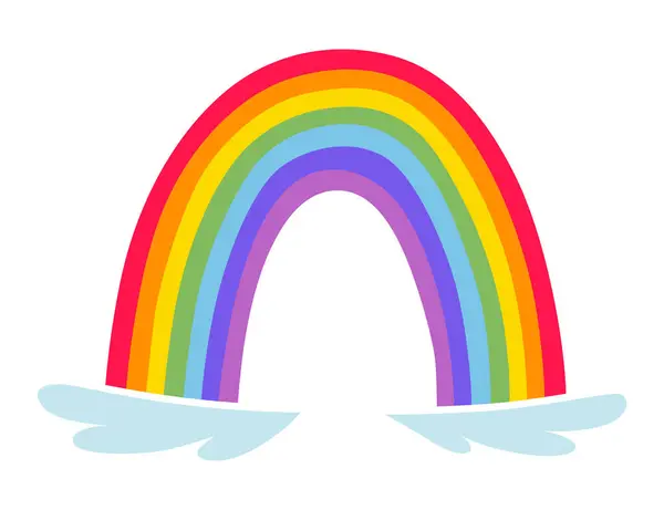 Cute Cartoon Rainbow Sky Printable Poster Kids Design Decoration Children — Stock Vector