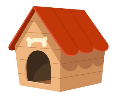 Köpek aksesuarı dükkânı ikonu. Köpek Evi. Petshop süpermarketi. Hayvan aksesuarı. Düz stil klip sanatında vektör illüstrasyonu.