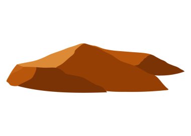 Çöl taşları, dağlardaki kaya elementleri, Afrika, Meksika, Arizona veya Teksas 'taki uçurum veya kanyon. Kahverengi turuncu harabeler, pürüzlü kayalar, beyaz arka planda izole kumtaşı kümesi..