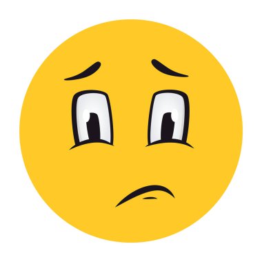 Çizgi film suratları. Komik yüz ifadeleri, karikatür duyguları. Sevimli bir karakter, anlamlı gözleri ve ağzı olan, gülen surat ifadesi olan bir vektör..