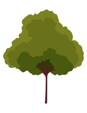 Yeşil ağaç yeni çizgi film stili simgesi tasarım ögesi gibi kullanılabilir.