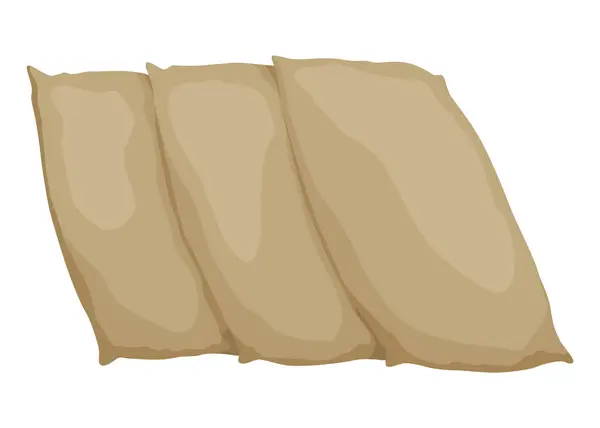 包扎面粉 米或盐的农民袋 农产品 农业生产用褐色纺织品包 密闭袋 内装产品 卡通矢量图标 — 图库矢量图片