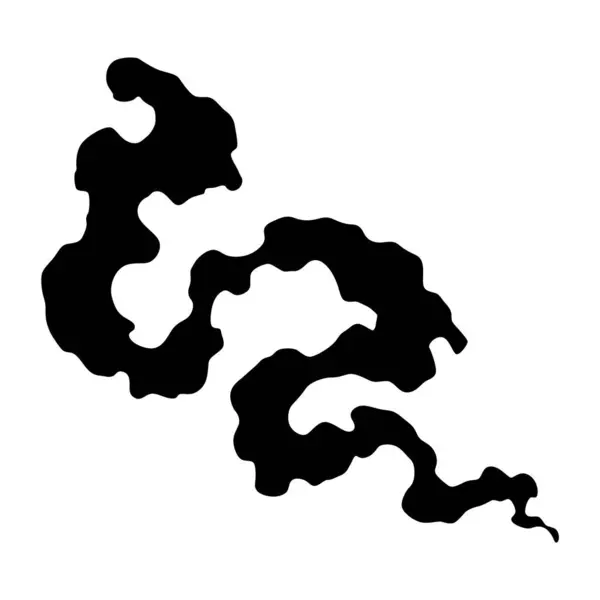 烟云黑色图标轮廓 吸气或蒸气云的矢量特效 冒烟或冒烟 在白色上隔离的灰尘或蒸气模板 漫画书的卡通设计元素 — 图库矢量图片