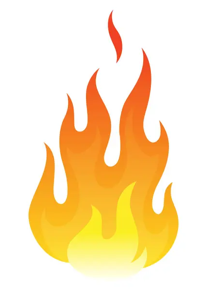 炎のアイコン 漫画は野火やボンファイアを熱し パワーを燃やします パワーライトエネルギーシルエット フラットスタイルのキャンプファイヤー要素 隔離ベクトルイラスト — ストックベクタ