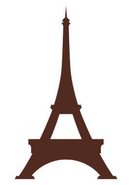 Eyfel Kulesi vektör simgesi. Dünyaca ünlü Fransa turizm sembolü. Beyaz arka planda izole edilmiş uluslararası mimari anıt. Vektör illüstrasyonu.