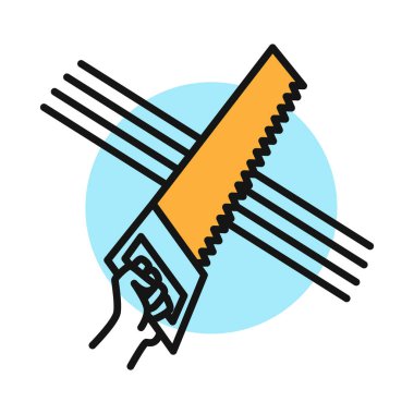 Bina çizgisi simgesi. Basit bir renkte renk sembolü. Uygulama tasarımı için endüstri inşaat sembolü. Vektör çizgi film illüstrasyonu.