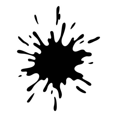 Boya lekesi. Yaratıcı izole fırça darbesi ya da leke. Mürekkep lekesi soyut şekil lekesi dokusu. Grunge tasarım ögesi.