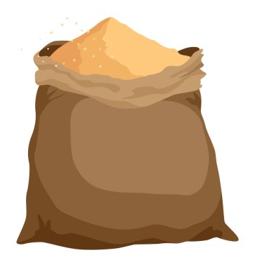 Şeker çizgi film sembolü. Tatlı, besleyici, lezzetli şeker. Rafine edilmiş şeker granüllü ya da kristalize. Vektör illüstrasyonu.