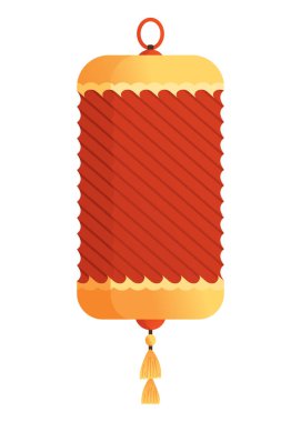 Asya çizgi film fenerleri, ikon. Çin festivali feneri, Asyalılar için geleneksel dekorasyon. Çin Mahallesi ve Çin Mahallesi festivali kağıt fener elementi. Beyaz arkaplanda vektör illüstrasyonu.