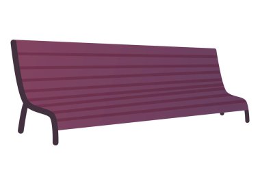 Tahta şehir bankı beyaz arka planda izole edilmiş. Düz biçimde park kahverengi vektör bankı.