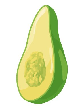 Avokadonun vektör simgesi. Düz dizaynlı Avokado meyvesi. Omega-3 ürünü.