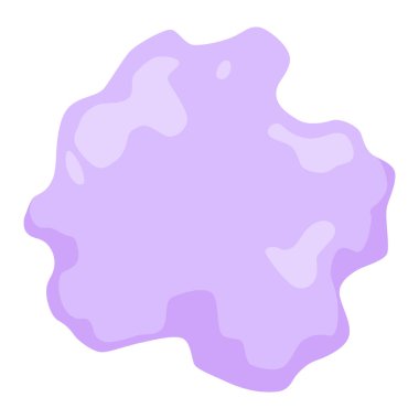 Sakız sıçraması. Çizgi film çiğneme şekeri. Lekeler ve yapışkan esneme şekli. Çocuk sakızı. Vektör illüstrasyonu.