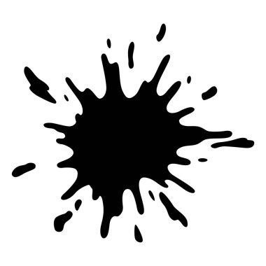 Boya lekesi. Yaratıcı izole fırça darbesi ya da leke. Mürekkep lekesi soyut şekil lekesi dokusu. Grunge tasarım ögesi.