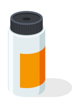 İlk yardım izometrik ikonu, tıbbi araç. İlaç ya da ilaç üretimi. İzometrik vektör illüstrasyonu.