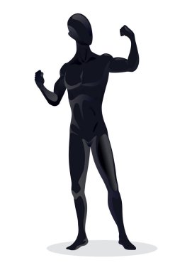 Manken erkek silueti. Düz erkek moda karakteri koleksiyonu. İnsan giysisi şablonu. Vektör İllüstrasyonu.