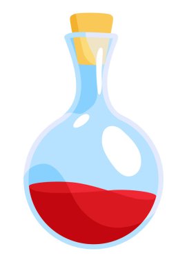 Mataradaki oyun ikonunda sıvı var. Vektör karikatür oyunu ui sembolü. Rpg bilgisayar veya mobil oyun Gui.