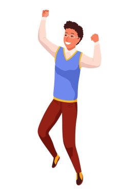 Mutlu zıplayan insanlar. Mutlu, pozitif genç adamlar. Genç gülen insanlar beyaz arka planda elleri havada atlıyorlar..