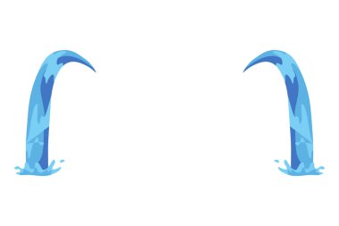 Cartoon tear drops icon. Sorrow cry streams, tear blob. Crying fluid, falling blue water drops. Isolated vector for sorrowful character weeping expression. Wet grief droplets.