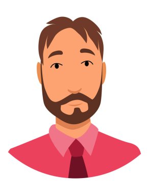 Kulaklığı olmayan çağrı merkezi operatörü Avatar. Çevrimiçi destek servisi asistanı. Erkek müşteri yardım müdürü. Karakterin vektör çizimi.