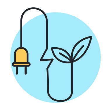 Ekoloji çizgisi sanat ikonu, doğa ve çevre. Koruma, gezegen bakımı, doğal geri dönüşüm gücü. Vektör ekoloji çizgisi çizimi.