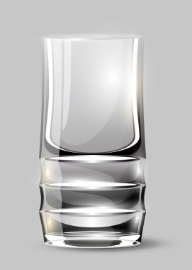 İçki için alkol bardağı. Şeffaf cam kadeh, vektör simgesi. Şarap, martini, şampanya ya da başka bir şey. Kokteyl camı..