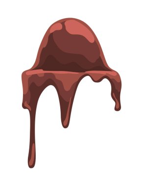 Çikolata damlaları. Beyaz arka planda gerçekçi damlalar ya da girdap akışı. Vektör sıvısı kakao yiyeceği, sıcak içecek şablonu. Şekerleme reklamı için lezzetli siyah çikolata..