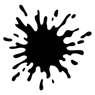 Boya lekesi. Yaratıcı izole fırça darbesi ya da leke. Mürekkep lekesi soyut şekil lekesi dokusu. Grunge tasarım ögesi.