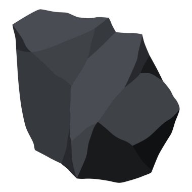 Kömür siyah mineral kaynakları. Fosil taşı parçaları. Çokgen şekilli. Grafit ya da kömürden siyah kaya taşı. Enerji kaynağı kömür simgesi.