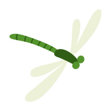 Resimli doğal gölet sakini. Yeşil yusufçuk. Açık hava sahnesi kavramı. Vektör çizgi film illüstrasyonu.