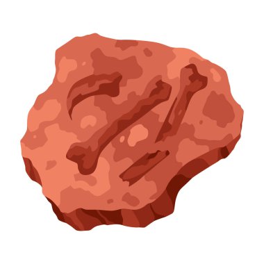 Dinozor fosil iskelet kemikleri, izole arkeoloji kazıları. Yeraltında yatan tarih öncesi sürüngen iskeletleri. Çizgi film paleontolojik tarihi eser.