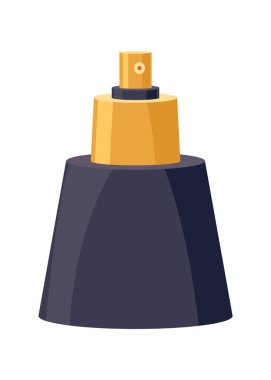 Çizgi film parfüm şişesi, kokulu su ve parfüm retro ambalajı. Moda şişesi, dekoratif kız kozmetik düz düzgün vektör..