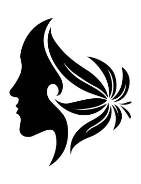 Kadınların silueti, her biri eşsiz bir şekilde canlı renkler ve güzel çiçek elementleriyle süslenmiş. Güzellik logosu tasarımı