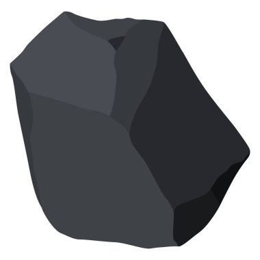 Kömür siyah mineral kaynakları. Fosil taşı parçaları. Çokgen şekilli. Grafit ya da kömürden siyah kaya taşı. Enerji kaynağı kömür simgesi.
