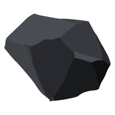 Kömür siyah mineral kaynakları. Fosil taşı parçaları. Çokgen şekilli. Grafit ya da kömürden siyah kaya taşı. Enerji kaynağı kömür simgesi.