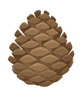 Firavun mu çam kozalağı mı? Doğa süsleme sembolü, orman işareti. Beyaz arka planda izole edilmiş. El yapımı kozalaklı koniyi hazırla. Renkli vektör illüstrasyonu.