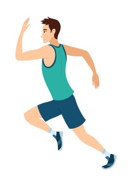 Maraton yarışı. Bitiş çizgisine koşan adam. Aktif yaşam tarzı ve spor. Turnuvada ya da şampiyonada atlet. Yarışma çalıştırma kavramı.
